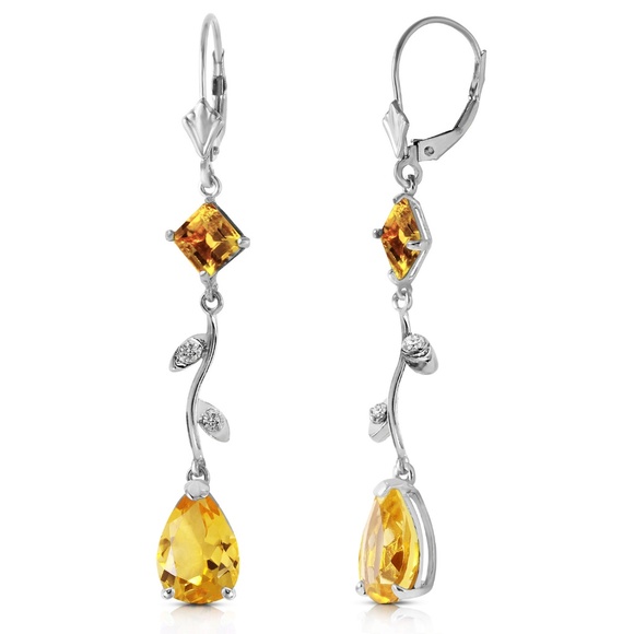 Galaxy Gold Products Jewelry - GOLD CHANDELIERS EARRING W/ DIAMONDS & CITRINES